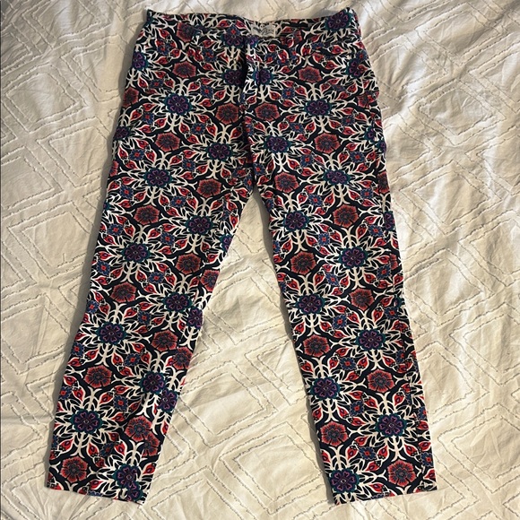 Old Navy Pants - Old Navy Pixie Navy, Red & Teal Floral Pants